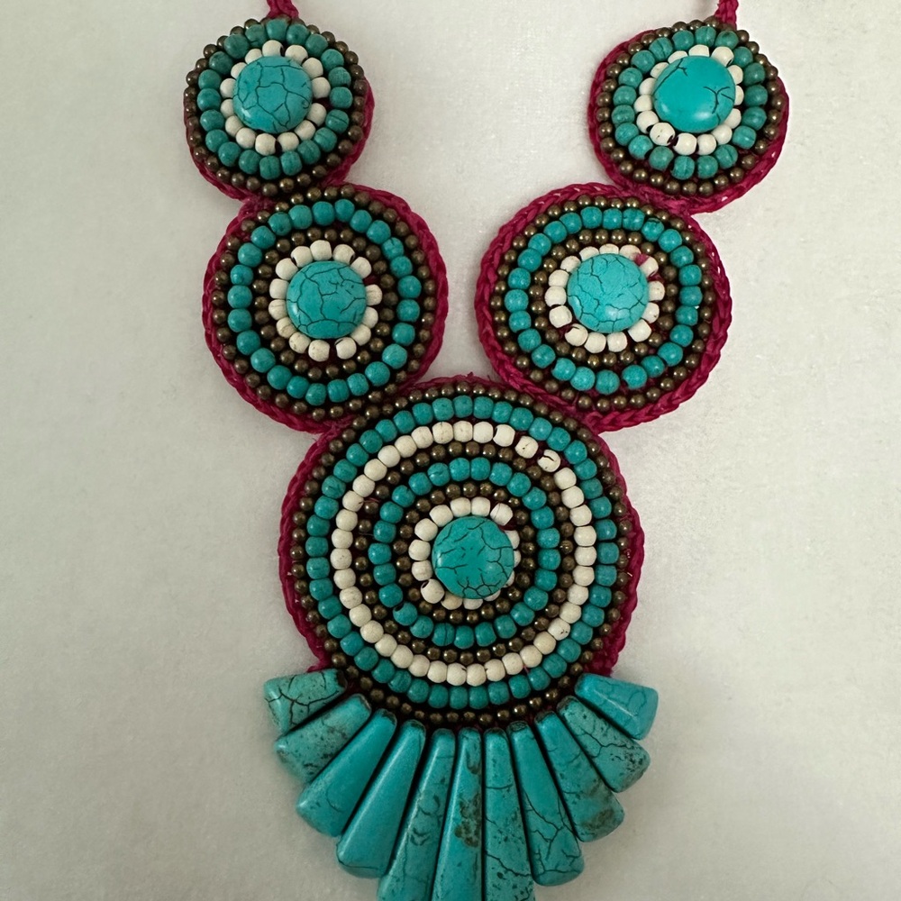 Turquoise Bib Necklace - Picture 3 of 4